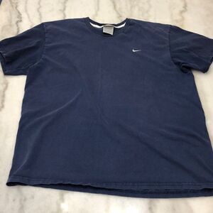 Vintage Nike T-Shirt Size XL Navy/ White Embroidered Chest Logo